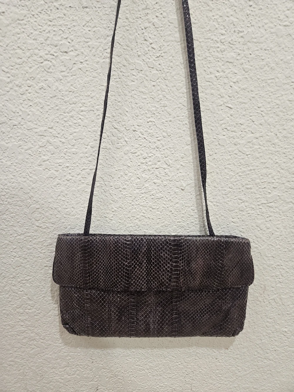 Vintage Joseph Genuine Purple Snakeskin Convertible Envelope Clutch Bag